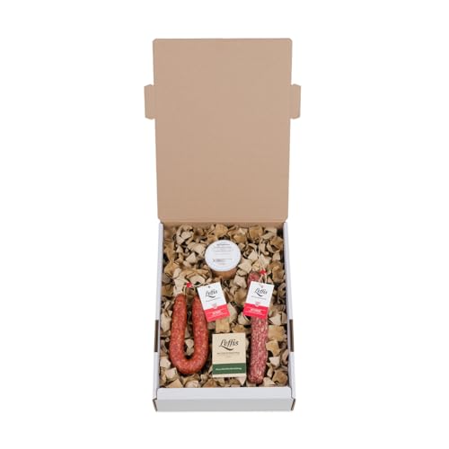 Leffis WURSTPAKET MINI Ahle Wurst aus Nordhessen | Wurstkorb mit Ahle Wurscht Geschenkbox Männer | Ideen für Präsentkorb Geschenkkorb Männer