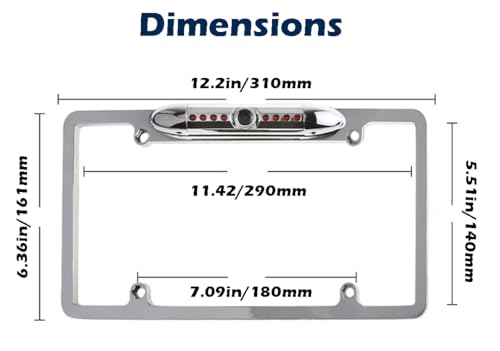 Image of Backup HD Camera Frame License Plate Rear Night Vision Waterproof Compatible with Sony Car Radio XAV-AX150 XAV-9500ES XAV-AX3200 XAV-AX5000 XAV-AX5600 XAV-AX7000 XAV-AX8000 Chrome