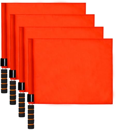 SAWHOX Volleyball Line Judge Flags 4-Pack Referee Flags for Volleyball Matches