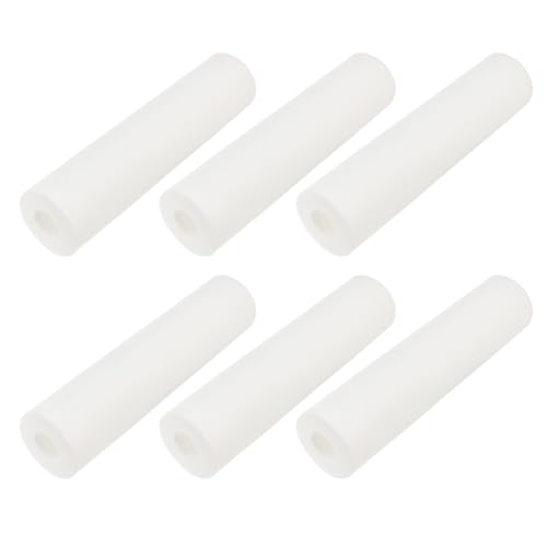 DOITOOL Whole House Water Filter Element 9.84 Inch Cotton Sediment Filter Replacement for Home Water Filtration System Effective Impurity Reduction High Pressure Resistance (6 Pcs)