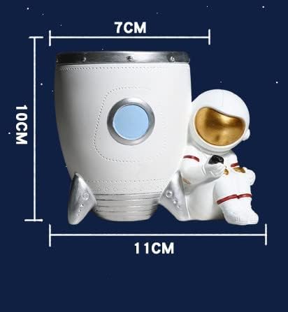Miniatura 3 de Muyankissu Soporte para bolígrafo de astronauta, soporte para lápices de escritorio, organizador de escritorio de resina Spaceman, accesorios