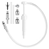 Fukaisu Ölpumpensatz Untere Einheit für Standard-Quart-Flaschen mit 28mm Deckeln, 10CC Hub Getriebeölpumpe mit 3/8 Metall-Drehkupplung 8mm & 10mm 3rd Hand Adapter & Schlauch