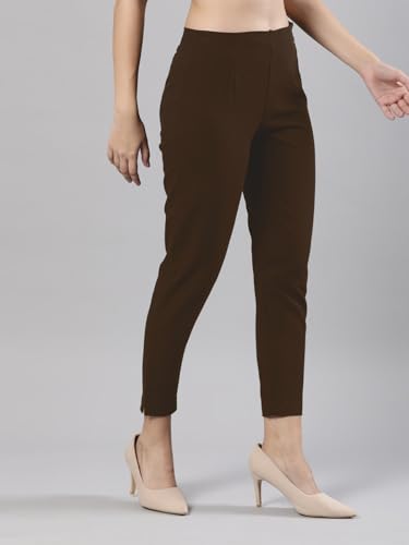 Image of Femmora Comfortable Fit Solid Straight Pant, Breathable Cotton Fabric with Side Zip Button Closure, for Women, Pack of 1