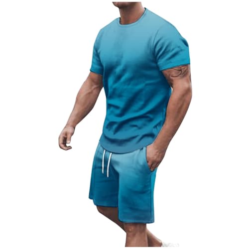 Survêtement homme short t-shirt col rond jogging dégradé