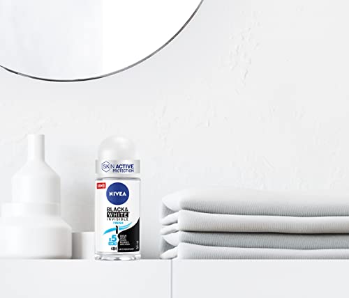 NIVEA Black & White Invisible Fresh Roll-on 6 x 50 ml Deodorant Women für Frische 72h Deo Roll-on Anti-Transpirant für Gerüche, Schweiß… – Ansicht 2