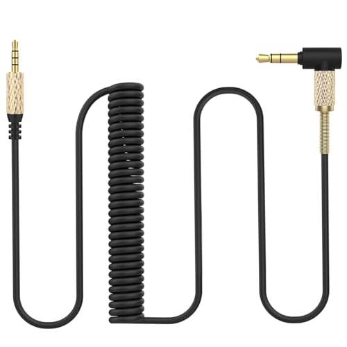 Toxaoii QC45 Cable en espiral compatible con auriculares Bose QuietComfort QC45 QC35II QC35 QC25 On-Ear2 OE2 OE2i NC700 Soundtrue Soundlink auriculares de repuesto de 2,5 mm a 3,5 mm (1,2 – 2,4 m)