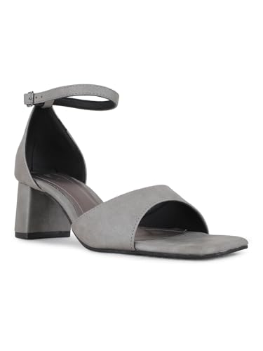 Image of Inc.5 Womens Grey Work Solid Square Toe Block Heels