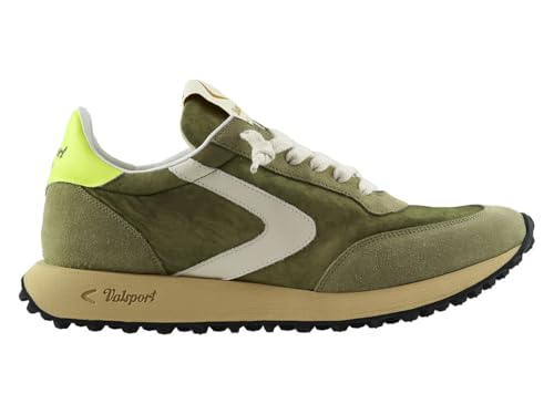 Valsport Start Run - Zapatillas artesanales de piel, fabricadas en Italia, de nailon, estilo vintage, color oliva, Verde, 41 EU