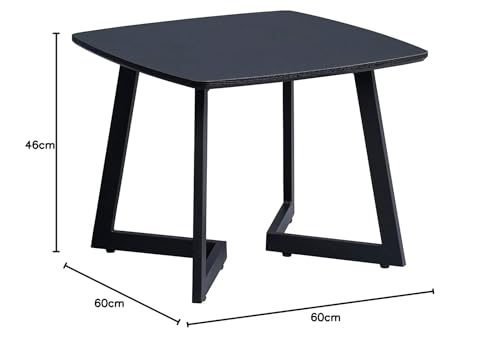 Table Basse Tibet 1 Noir Raffiné Meuble de Salon Design Carré - 3