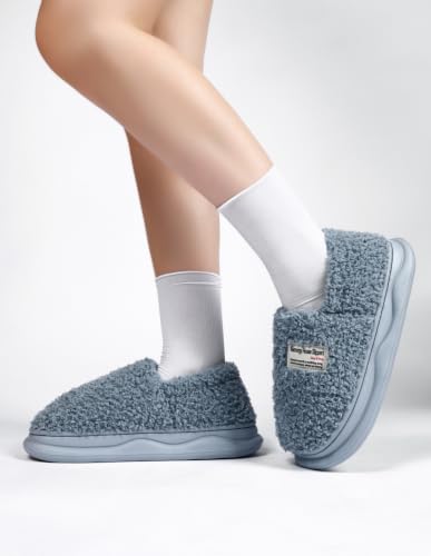 Image of Slippers for Women Men, Memory Foam Slippers for Women, Soft Thick Fuzzy Bedroom House Shoes Indoor Outdoor