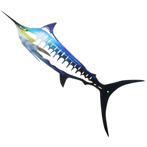 JUMPLAWN Adornos De Metal Forma De Pez Escultura Decorativa De Pared Para Sala De Estar Decoración Artesanal De Metal Para Pared Exquisito