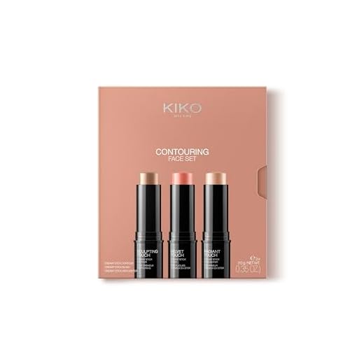 KIKO Milano Contouring Face Set 01| Make-Up Kit With 3 Sticks: Blush, Highlight And Face Contour