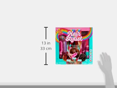 Miniatura 7 de Just My Style Estilista todo en uno, herramienta de peinado 4 en 1 con sello de gemas, cuentas, tiza y cepillo, accesorios divertidos para el