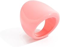 Chunky Multi-Color Resin Statement Ring for Women - Lightweight Shiny Fashion Jewelry, Trendy Daily & Party Accessory