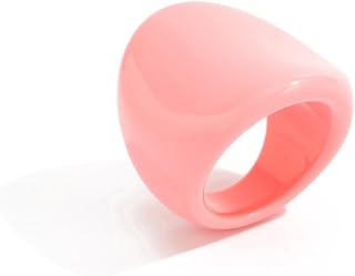 Chunky Multi-Color Resin Statement Ring for Women - Lightweight Shiny Fashion Jewelry, Trendy Daily & Party Accessory
