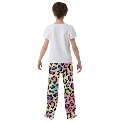 Boys' Pants Leopard Skin Colorful Cute Long Bottoms Jogger Pants Elastic Waist Trousers with Pockets S-XL3