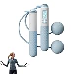 Cordless Skipping Ropes for Adults, Skipping Rope with counter, Ropeless Skipping Rope for Women Men Adults Kids Fitness, Skipping Rope Without Rope with Timer (blue)