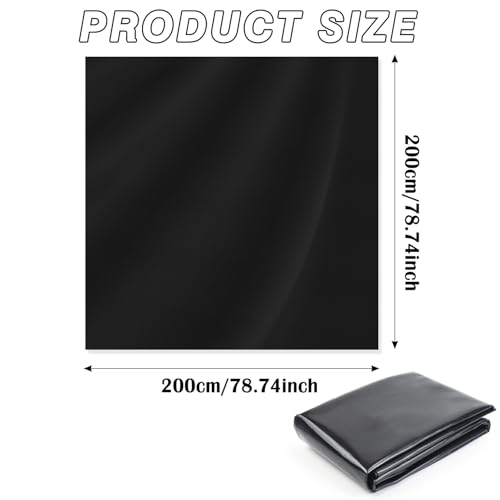 Qcdou Teichfolie, 2mx 2m PVC teichplane, Schwarze Plane, Gartenteich Teichplane, Wasserdicht und Wetterbeständig, Dichtungsfolie Teichmembran für Fischteiche, Wasserfall Pool, Brunnen
