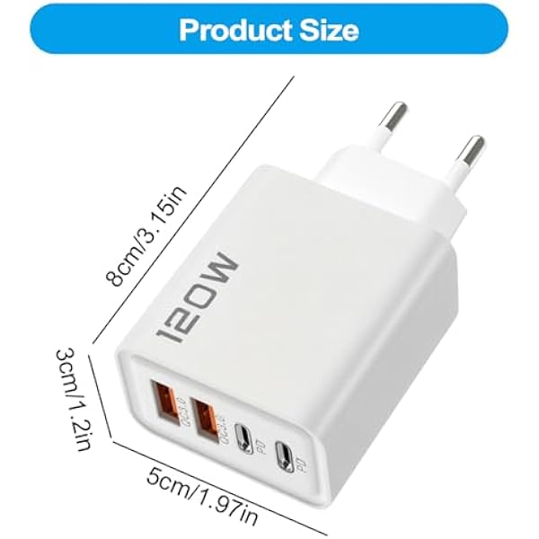 Адаптер | Быстрая зарядка | Адаптер USB тип C 120 Вт для кухни, путешествий, дома, ванной, мужчин и компьютера
