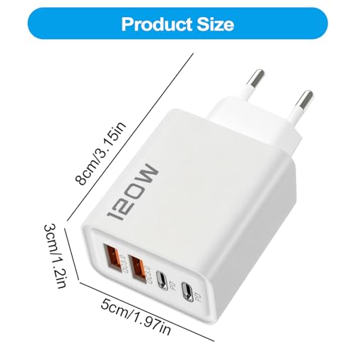 Ładowarka Do Telefonu Zasilacz | Adapter Ładowania 120W 5V2A z 4 Portami - Blok Adaptera Zasilania Sieciowego,Do Tabletów Aparatów Dom Podróże Wakacje Hotel Akademik