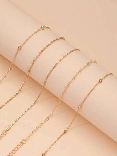Heart Bracelets Set for Women, Chain Layered Bracelets Collection, Layered Cuba Beaded Chians for Your Wrist, Stackable Bracelet Stack Set, Adjustable Charm Link Bow Butterfly Heart Jewelry Sets - Image 2
