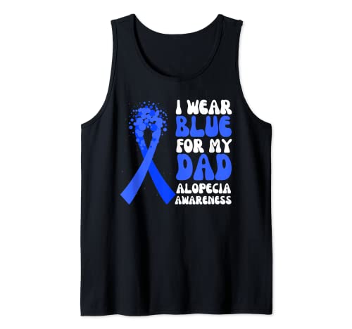 Cinta de concienciación sobre alopecia con texto en inglés "I Wear Blue For My Dad" Camiseta sin Mangas