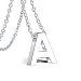 VU100 Collar Inicial A para Mujer Niñas Colgante Letra de Acero Inoxidable Plata, 45cm Cadena Cuerda