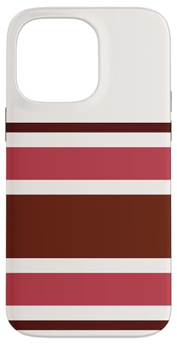 Maroon Red White Horizontal Stripes Retro Minimalist Design �X�}�z�P�[�X iPhone 14 Pro Max �p