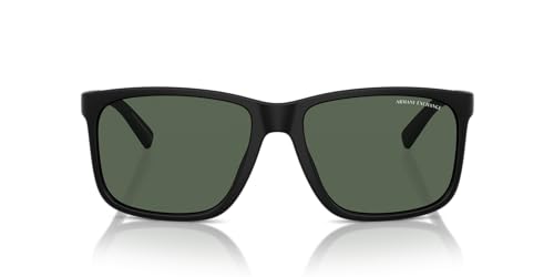 A|X ARMANI EXCHANGE Ax4041sf Low Bridge Fit - Gafas de sol cuadradas, Negro mate/verde oscuro., 58 mm