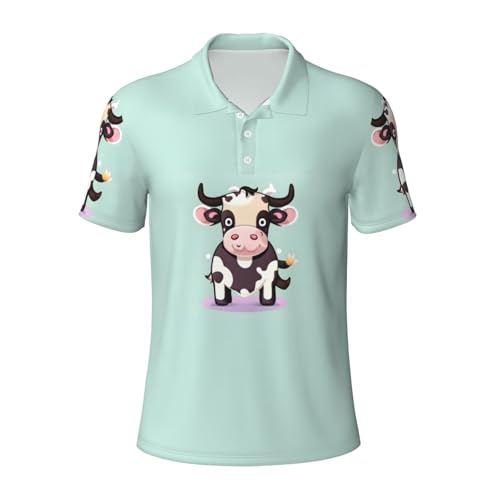 Polo imprimé vache noire homme, un look unique du bureau à la gym