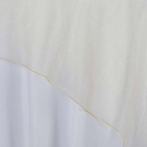 Miniatura 2 de Efavormart - Mantel cuadrado de organza champán de 5 piezas, 72 x 72 pulgadas, cubierta de mantel cuadrado para bodas, fiestas, eventos, banquetes