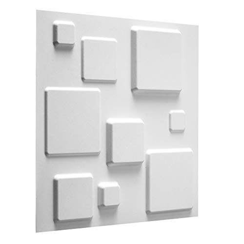 Revestimiento De Paredes 3D Squares 3m² | 12 Paneles Decorativos 3d de 50x50cm | Paneles Decorativos Para Pared WallArt, Papel Pintado 3d | Friso Para Pared, Paneles Acusticos, Panel De Pared 3d Cover