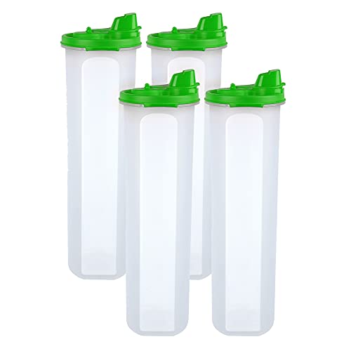 Image of Cutting EDGE 1.1 litres Smart Slim Oil Dispenser Airtight Green (Set of 4) | BPA free food grade plastic material, recommended for storing oil, vinegar, Water, sauces, juice, kitchen Storage