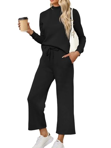 Ensemble pantalon jambes larges et col montant au style fluide et élégant