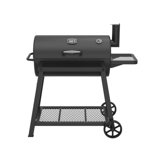 Oklahoma Joes Laredo Series 900 Offset Charcoal Smoker and Grill with 916 sq. in. Cooking Area in Black