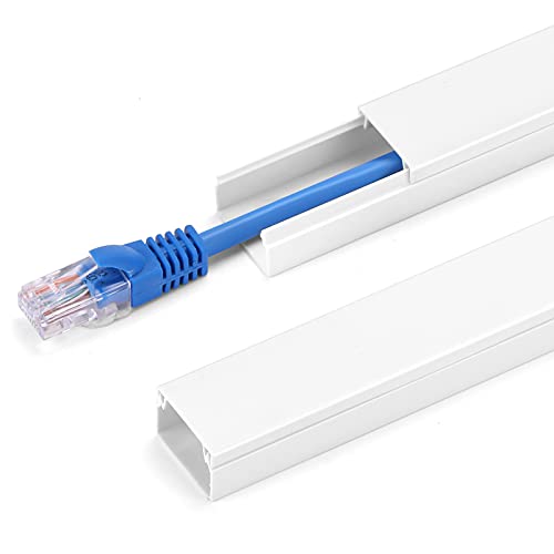 Tv Cord Cover Cable Hider on Wall, 94.2in Cable Raceway Cover Channel Paintable Cord Concealer, Cord Organizer for Wall Mounted TV in Home OfficeWire Protection 6X L15.7in W0.95in H0.55in White