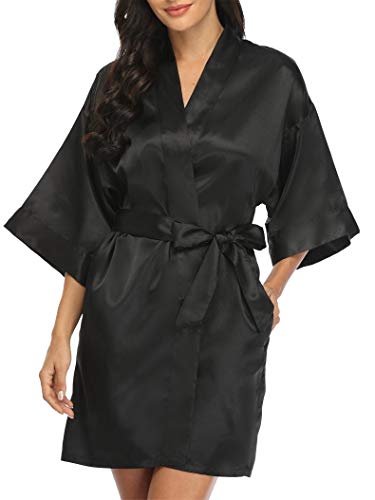 Image of Giova Women Bridal Robe for Bride and Bridesmaid Getting Ready Wedding Party Bathrobe