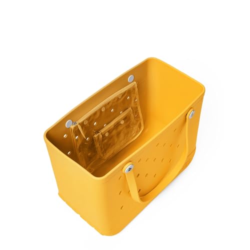 Image of BOGG BAG - Original, Extra Large Tote Bag - Yellow-there - 19in L x 9in W x 14in H - Lightweight, Washable, Durable - All Purpose EVA - for Beach, Pool, Boat, Work, Sports