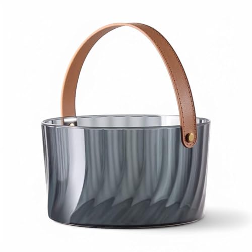 Balde Para Cerveja E Gelo Acrílico Moderno Com Alça De Couro 4L
