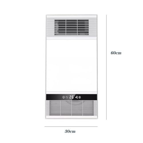 Ventilador de ventilación rectangular potente para baño con extractor, calefacción integrada y luz LED miniatura 2