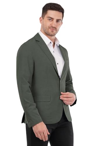 Image of SaintX Men's Tailored Unlined Casual Blazer | Layering Coat, Drapes & Feels Like an Overshirt | Designed for Summers | Breathable 4-Way High Stretch Knit Fabric for All Day Comfort | Slim Fit