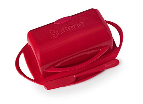 Butterie Flip-Top Butter Dish With Matching Spreader (Red) #TOP2