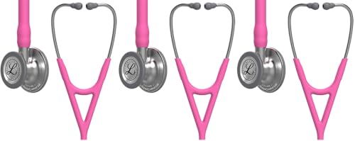 Image of 3M Littmann Cardiology IV Diagnostic Stethoscope, 6159, More Than 2X as Loud, Weighs Less, Stainless Steel Chestpiece, 27 inch Rose Pink Tube. (Pack of 3)