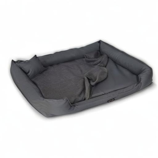 tierlando® Orthopädisches Hundebett Goofy für große Hunde XL bis XXXL mit waschbarerem Polyester-Bezug, ideal bei Gelenkproblemen Größe: 110x90cm | Farbe: 02 Graphit