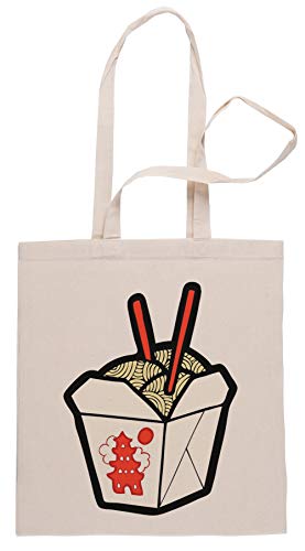 Rundi Sac à provisions avec motif de boîte à nouilles Beige