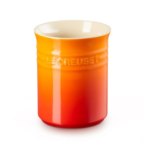 Le Creuset Contenitore spatole in gres vetrificato per Utensili da Cucina, 1.1 Litri, Arancione, 71501110900001