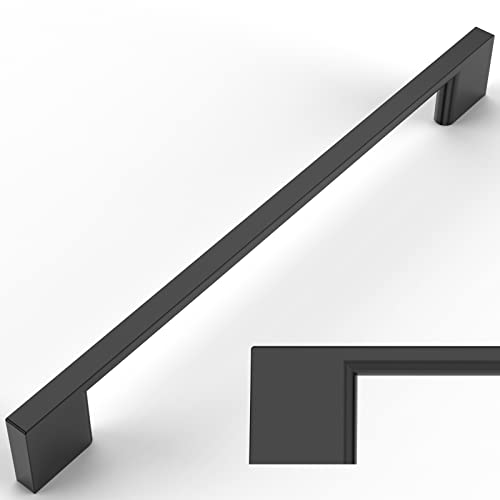 Amerdeco 10 Pack Matte Black Cabinet Pulls 10 Inch(254MM) Hole Centers Kitchen Cabinet Handles Cabinet Hardware Kitchen Handles for Cabinets Cupboard Handles Drawer Pulls ZH0060