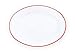 Enamelware Oval Plate, 11.75 inch, Vintage White/Red (Single)