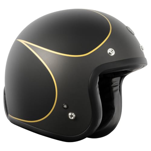 Torc T-50 Retro Open Face Helmet (Matte Hardy Black - Medium) - Thumbnail 3