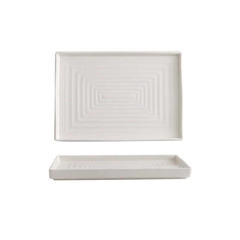 Platos de Camping Platos de cerámica for uso doméstico, platos rectangulares creativos estilo occidental for verduras y carne asada Plato Decorativo